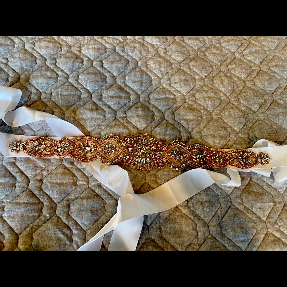 Rose Gold Wedding Dress Belt